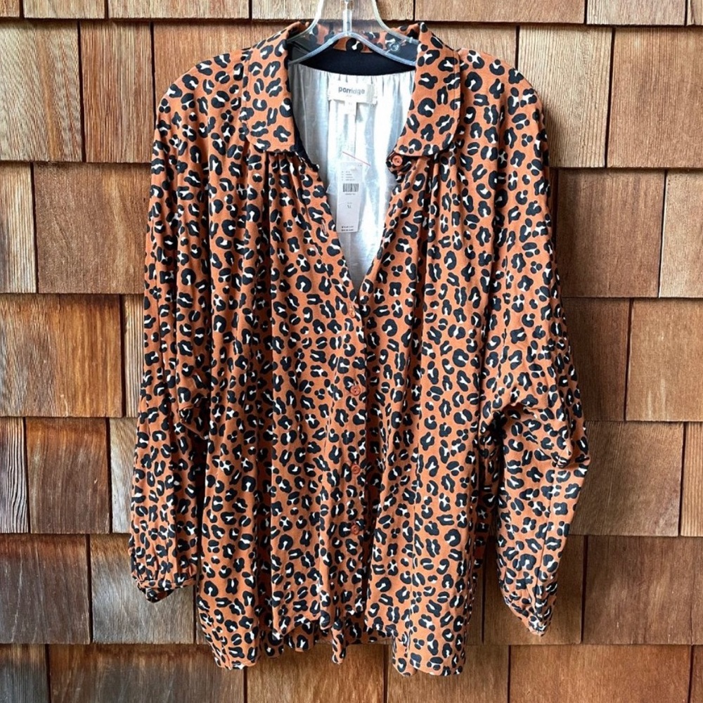 NWT Porridge Animal Print Buttondown - Women's XL
